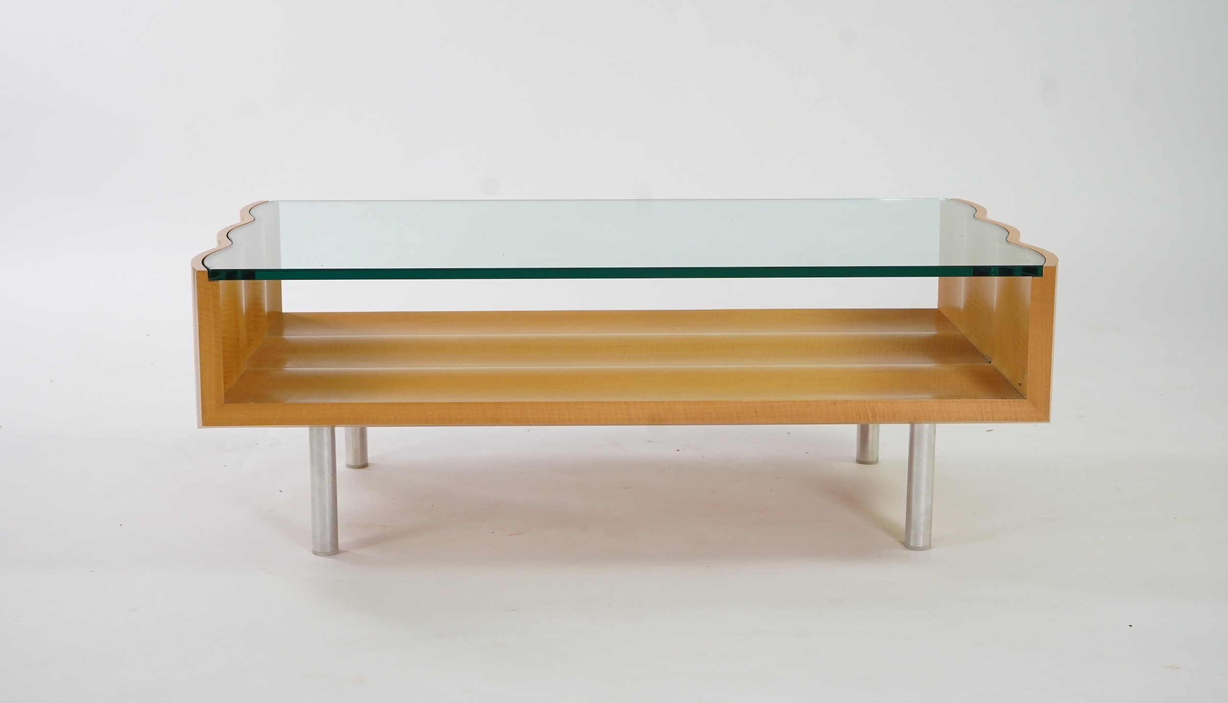 A satin birch Mid-century coffee table